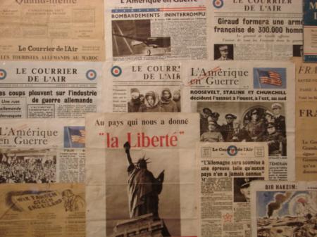 Tracts et journaux alliées parachutés en France